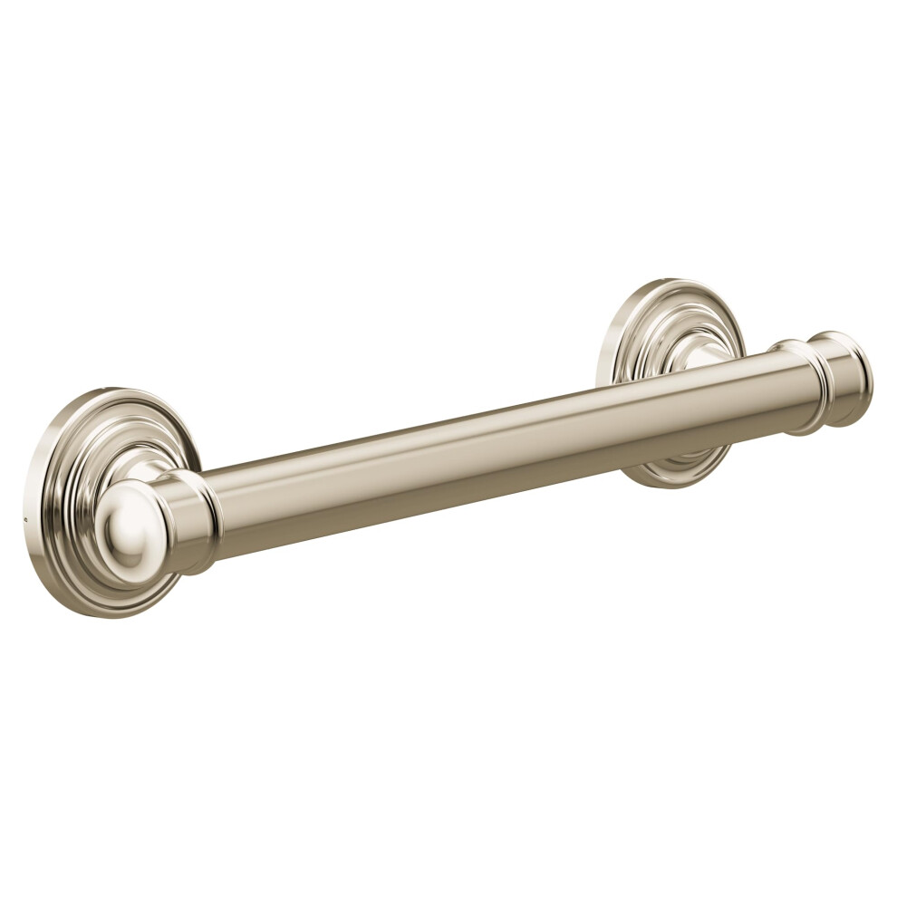 Moen Yg6412nl Bathroom Safety 12-Inch Stainless Steel Traditional Bathroom Grab Bar Polished Nickel