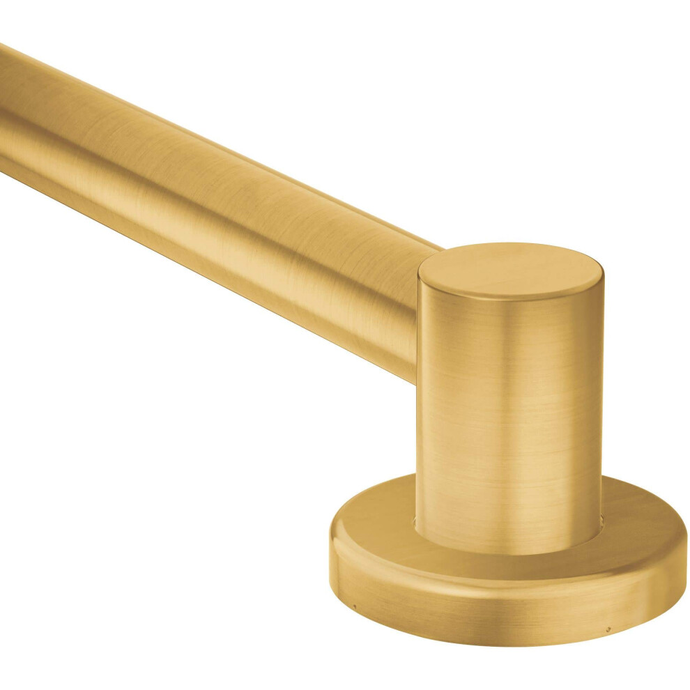 Moen Gold Brushed Bathroom Safety 24-Inch Stainless Steel Modern Shower Grab Bar For Handicapped Or Elderly Yg0424bg