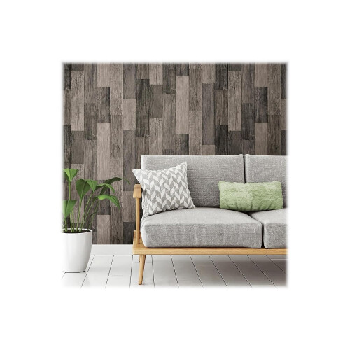 RoomMates RMK11210WP Sort forvitret tr?plankeskr?l- og stavtapet Sort 1