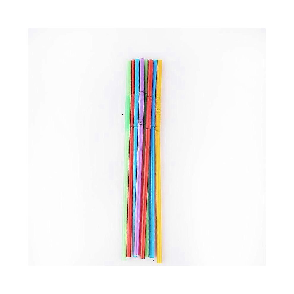 200 Pack Extra Long Colorful Disposable Plastic Flexible Straws for Parties