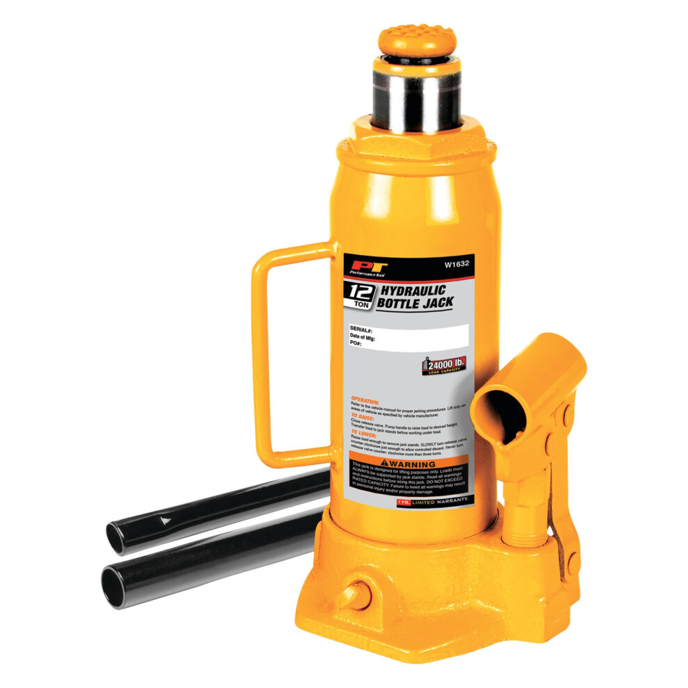 Hydraulic Bottle Jack, 12-Ton -W1632 039564124976