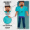 Costume Classico di Steve Minecraft, Multicolore, Grande (10-12) 3