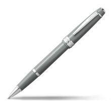 Cross Bailey Stylo roller  encre gel rechargeable en rsine polie lgre, taille moyenne, avec coffret cadeau haut de gamme  Gris brillant