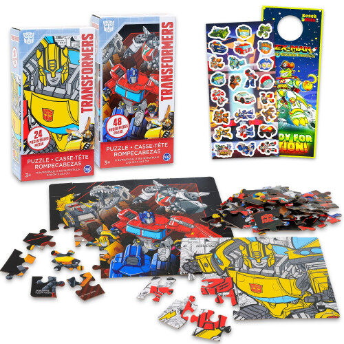 Transformers Quebra-Cabeças Transformers para Meninos - Conjunto com Quebra-Cabeças de 24 e 48 Peças