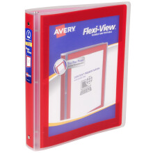 Avery Flexi-View 3 Ring Map, 1 Inch Ronde Ringen, 1 Rode Map (17606)