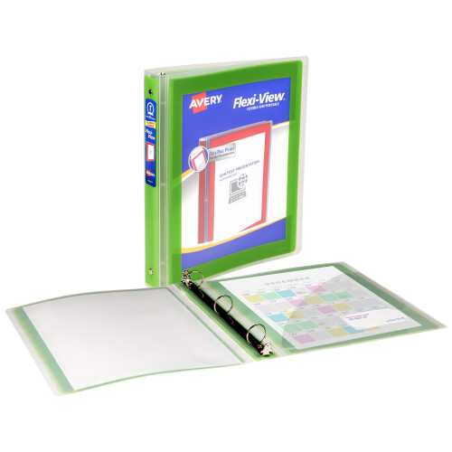 Avery Flexi-View 3 Ring Map, 1 Inch Ronde Ringen, 1 Chartreuse Groene Map (17608) 1