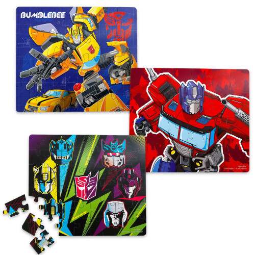 Transformers Conjunto de Quebra-Cabeças Transformers - Pacote de 3 com Dois Quebra-Cabeças de 24 Peças e um de 48 2