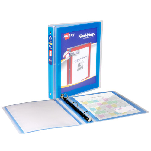 Avery Flexi-View 3-Ring Binder, 1 Zoll Runde Ringe, 1 Blauer Binder (17607) 1