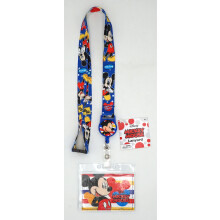 Disney 85791 Mickey Mouse Lanire avec porte-cartes  fermeture clair Multicolore