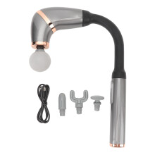 (Gray) Massage Gun 4 Heads 6 Speeds Deep Tissue Blue