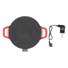 (EU Plug 220V) 30cm runder koreanischer BBQ-Grill, Antihaft, rauchfrei, Gusseisen, EU