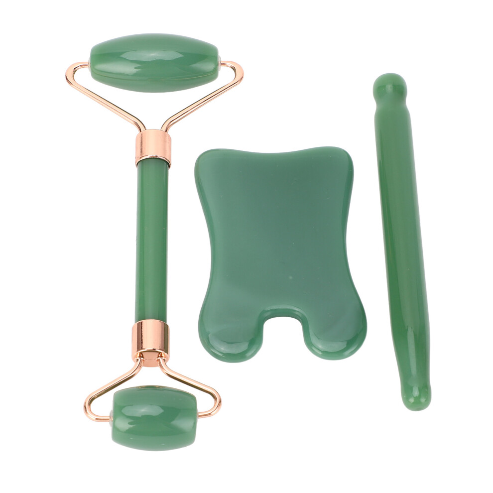 Green (Green) 3Pcs Gua Sha Facial Tool Set Wrinkle Reduction Body Massage