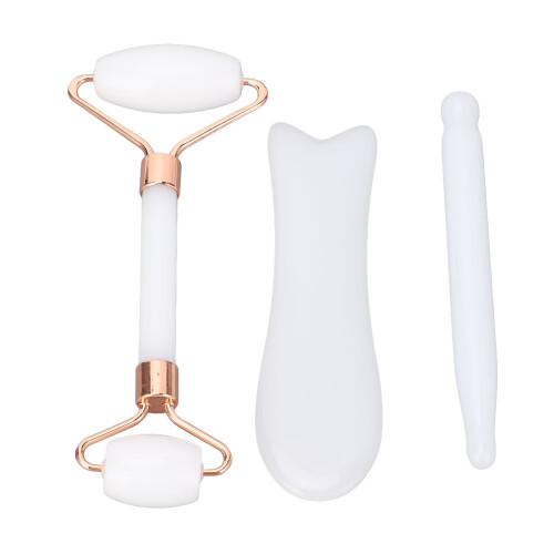 (White Jadestone) Jadestone Roller Gua Sha Set Wit 1