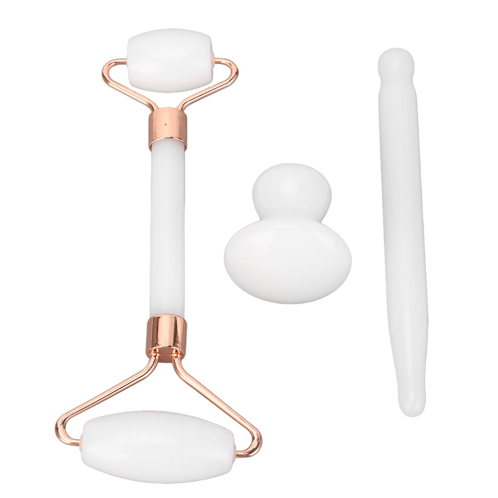 (White) 3pcs Gua Sha Tools Mushroom Roller Remove Wrinkles White