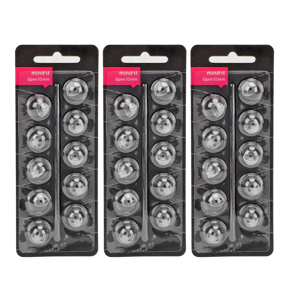 (10Mm/0.39In) 30Pcs Sound Aid Domes Open Fit Amplifier Tips For Minifit 10Mm Black 461605287454