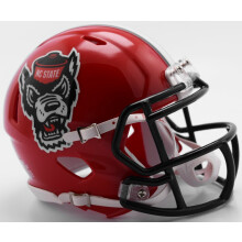 NCAA North Carolina State Wolfpack-helm Mini SpeedHelmet Replica Mini Speed-stijl Rood Tuffy Design Teamkleuren E? maat