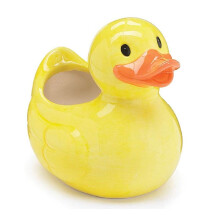 Gele eend plantenbak/vaas of houder voor huis- en kinderkamerdecoratie