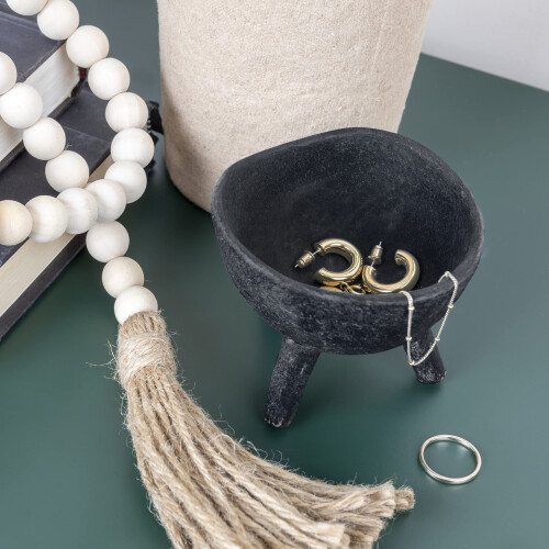 Creatieve Co-Op Boho Terracotta Plantenbak Mat Zwart 1