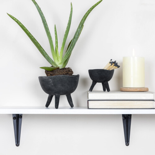 Creatieve Co-Op Boho Terracotta Plantenbak Mat Zwart 2