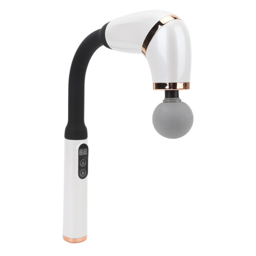 (White) Massage Gun 4 Heads 6 Speeds Deep Tissue Blue 2
