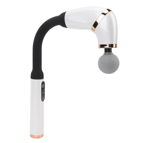 (White) Massage Gun 4 Heads 6 Speeds Deep Tissue Blue 1