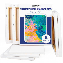 Horizon Group USA nataen pltno 9"""" x 12"""" 8 PK 16 mm siln 100% bavlna pro malovn Lit olejov barvy Multi-Media Art 8-Pack (204038)