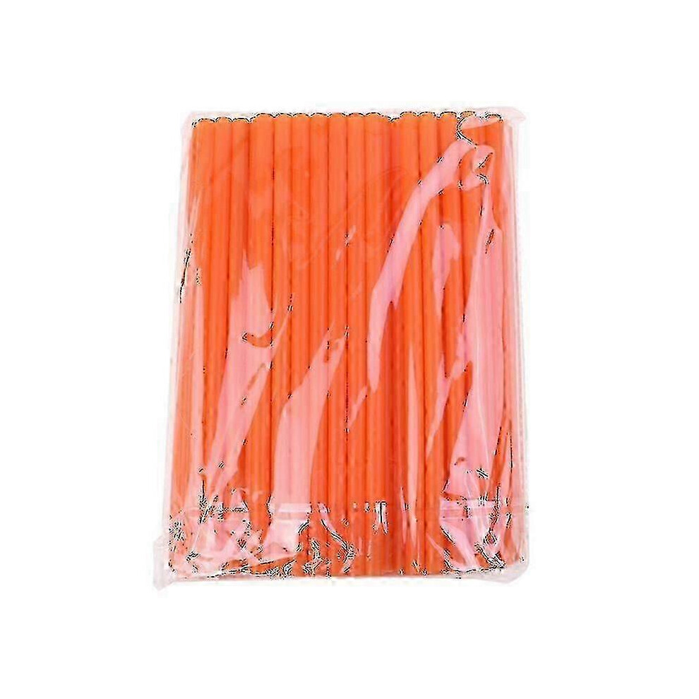 （Orange） 100 Drinking Straws 10 x 260mm, Straight and Thick Tube
