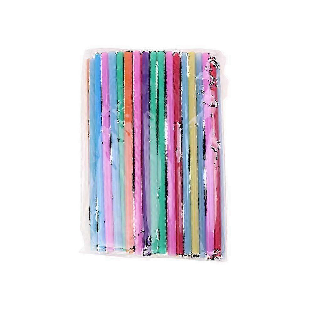 （Multicolor） 100pcs 10*260mm Drinking Straws Bold Straight Tube Straws