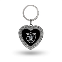 212 Main MKH1701 Oakland Raiders Bling Rhinestone Heart Keychain
