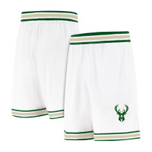 Ultra Game NBA offici?e showtime actieve basketbaltrainingsshort voor heren - unisex Milwaukee Bucks wit XX-groot