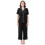 Fruit Of The Loom Fruit of the Loom Dames Piped Button Down Pyjama Set, Zwart 1