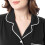 Fruit Of The Loom Fruit of the Loom Dames Piped Button Down Pyjama Set, Zwart 2