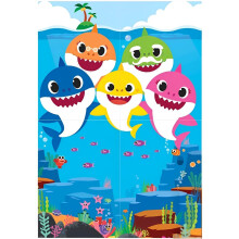 amscan Baby Shark Scene Setter - 59"""" x 65"""" | Tbbsznu | 4 db-os csomag