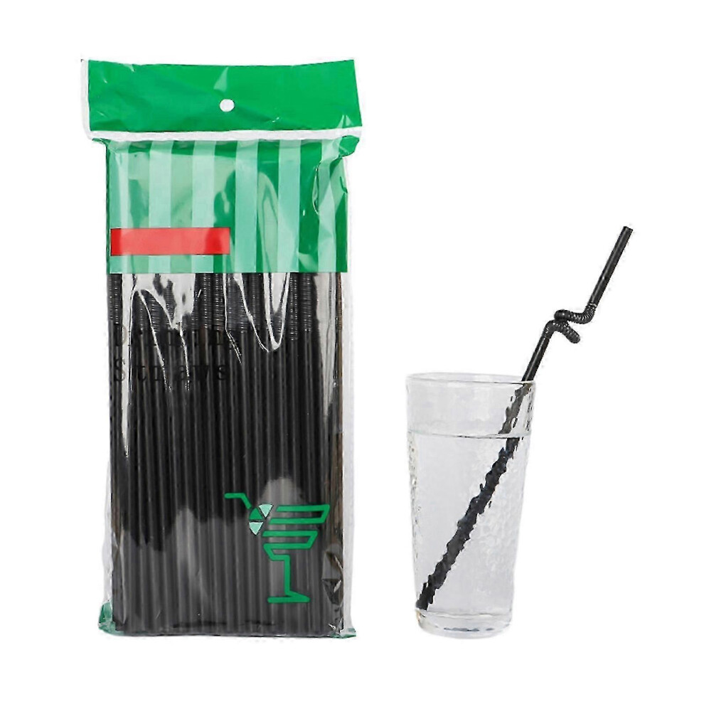 （Transparent） 100 Pcs Disposable Plastic Straws, Versatile Flexible Straws for Party Drinks