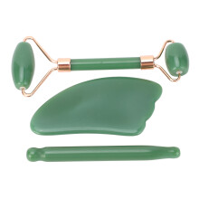 (Green jadestone) Jadestone Roller Gua Sha Set Groen