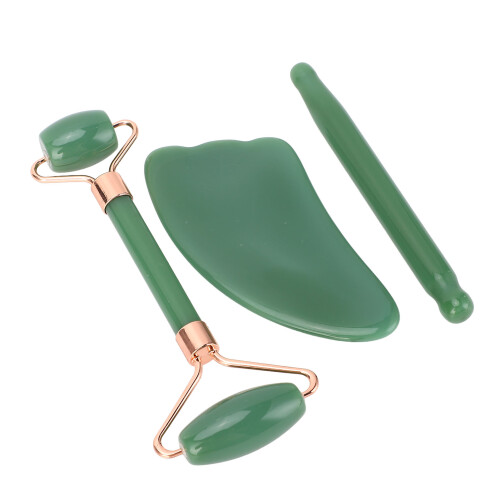 (Green jadestone) Jadestone Roller Gua Sha Set Groen 2