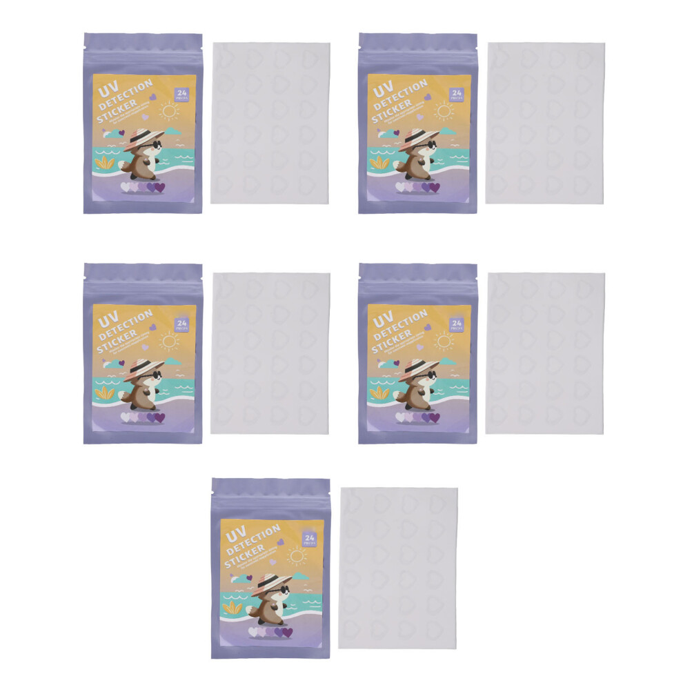 (Heart Shaped) 120 Count UV Detection Stickers Sunscreen Reminder Heart Shaped