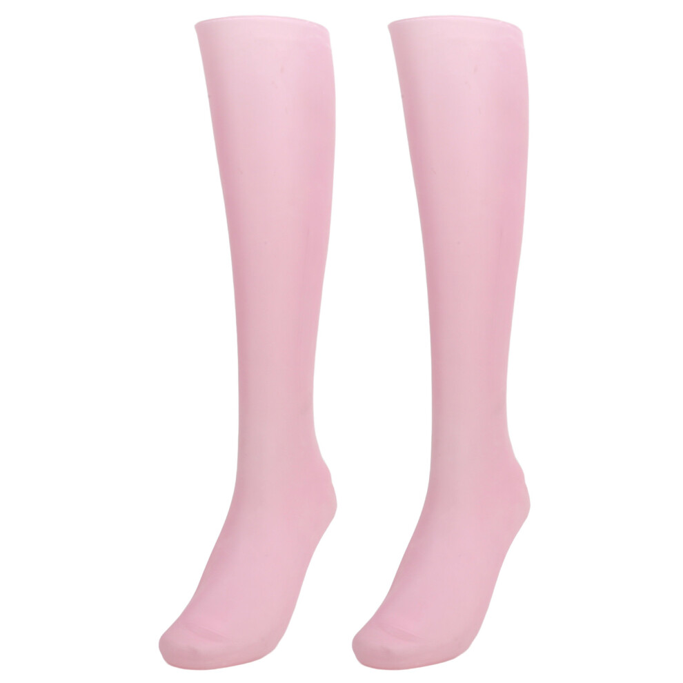 Pink (Pink) Silicone Moisturizing Socks For Dry Cracked Feet