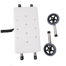Walker Shower Board White 6" Adjustable Height Stainless Steel Wheels