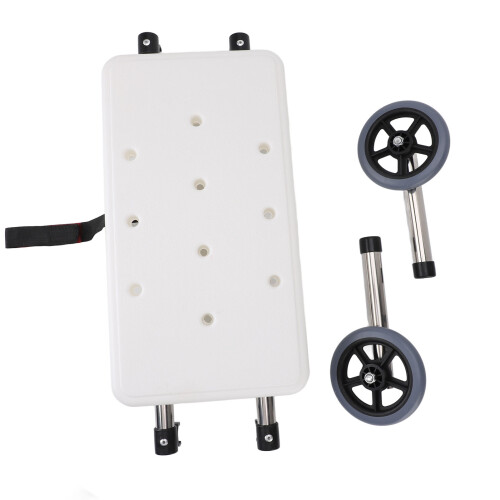 Walker Shower Board White 6" Adjustable Height Stainless Steel Wheels