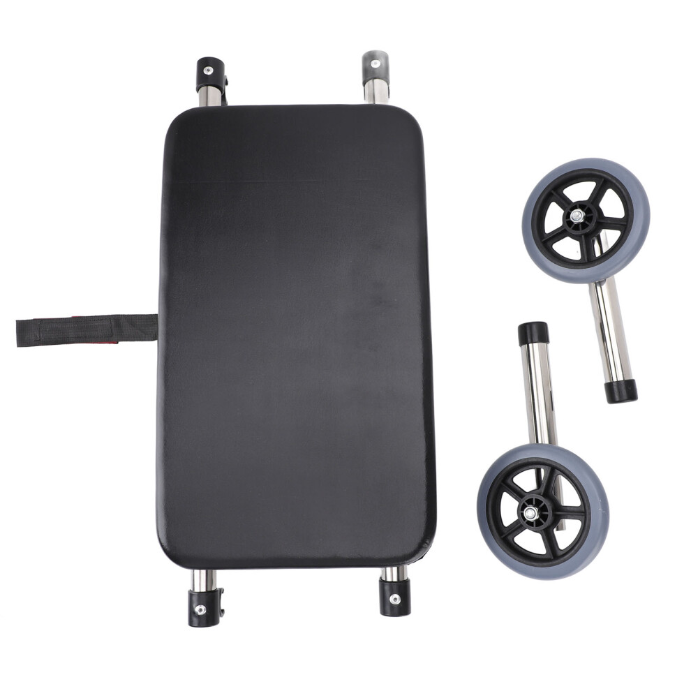Walker Rest Seat Wheels Adjustable Height Four Legged