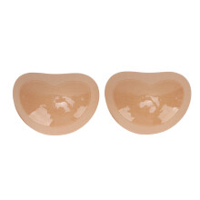 (Nude) 4 Pairs Heart Self-Adhesive Bra Pads for Bikini Yoga