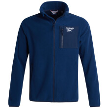 Reebok Casaco Fleece Masculino - Casaco Polar Leve com Zíper para Inverno, Tamanho Grande, Azul Batik