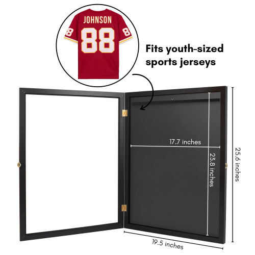 Americanflat Kids Jersey Frame Display Case Lockable - 18x24 Sport Shadow Box 1