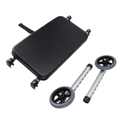 Adjustable Walker Rest Seat Soft Padded Black Cushion Alloy Wheels 2