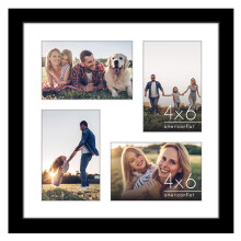 Americanflat 4x6 Collage Picture Frame with Shatter-Resistant Glass - Fits Four 4x6 Photos or Use as One 12x12 Picture Frame - Signature Collection -
