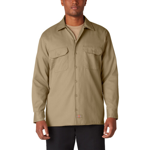 Dickies Dickies Herren-Langarm-Arbeitshemd Khaki Medium