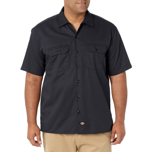 Dickies Dickies Ανδρικό Κοντομάνικο Μπλουζάκι Εργασίας 4X-Large, Μαύρο, Με Κουμπιά