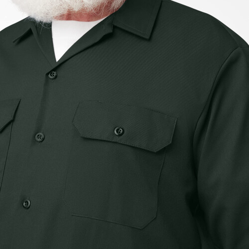 Dickies Dickies Lang?rmede Work Utility Button Down-skjorter til m?nd Hunter Green XX-Large US 1