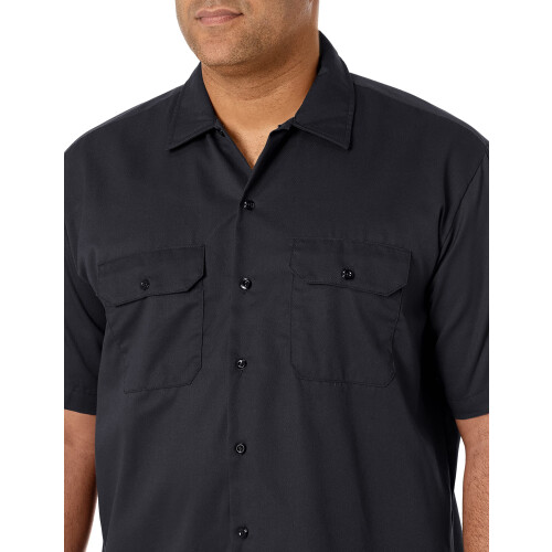 Dickies Dickies Ανδρικό Κοντομάνικο Μπλουζάκι Εργασίας 4X-Large, Μαύρο, Με Κουμπιά 2